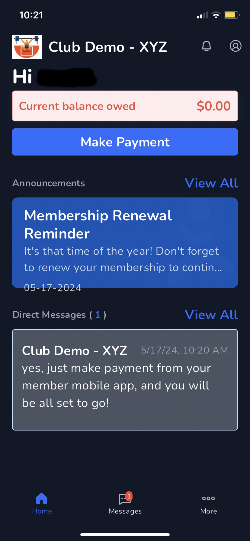 screenshot of Gym Assistant